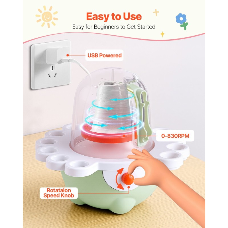 Mini-dreija lapsille ja aloittelijoille 50 mm ja 80 mm pyörälevyt säädettävä nopeus