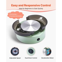 Mini-savityöpyörä 158 mm alumiinikääntöalustalla 30W säädettävä nopeus eteen ja taakse pyörivä lapsille