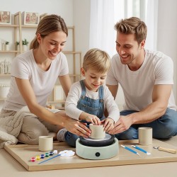 Mini-savityöpyörä 158 mm alumiinikääntöalustalla 30W säädettävä nopeus eteen ja taakse pyörivä lapsille