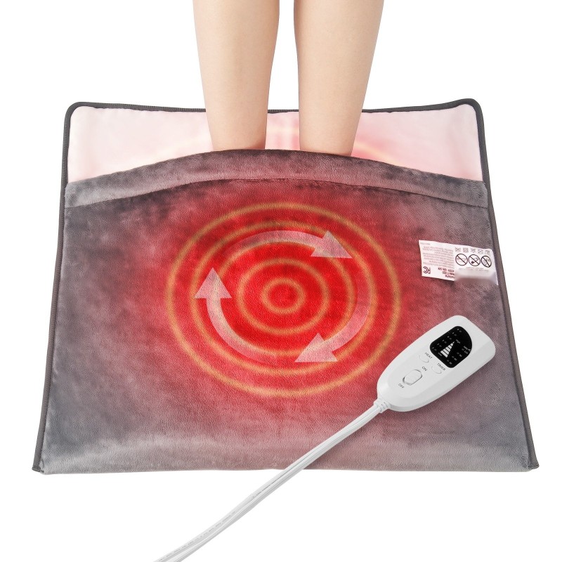 Sähkökäyttöinen flanellinen jalkalämmitin 545 x 480 mm 6 tasoa ajastin konepestävä