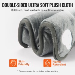 Sähkökäyttöinen flanellinen jalkalämmitin 39 x 38 cm kaksipuolinen 6 lämmitystasoa ajastin