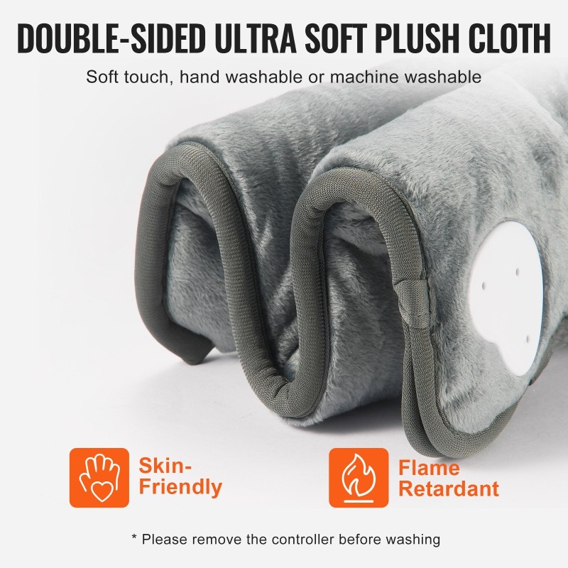 Sähkökäyttöinen flanellinen jalkalämmitin 39 x 38 cm kaksipuolinen 6 lämmitystasoa ajastin