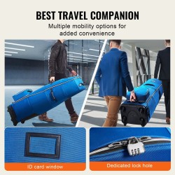 Pehmeäsivuinen golf-matkalaukku 1200D Oxford-kangas vedenpitävä pehmustettu pyörillä taittuva