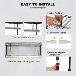 Kasviteline sisäkäyttöön kuusi tasoa teräs 192W täyden spektrin LED säädettävät hyllyt pyörillä
