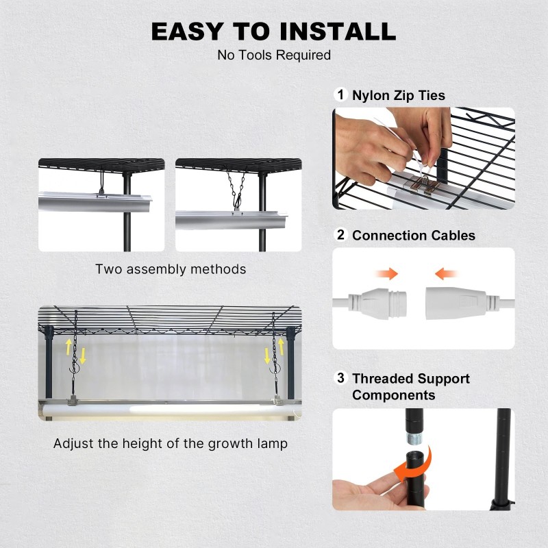 Kasviteline sisäkäyttöön kuusi tasoa teräs 192W täyden spektrin LED säädettävät hyllyt pyörillä