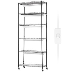 Kasviteline sisäkäyttöön kuusi tasoa teräs 192W täyden spektrin LED säädettävät hyllyt pyörillä