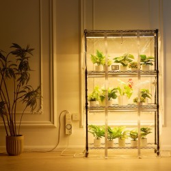 Sisäkasvihuone teräsrunko 4 tasoa 180W LED täysspektri EVA suojapeite taimikasvatukseen