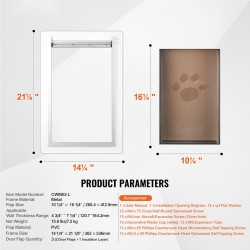 Lemmikkiovi metallirunko PVC-läppä 362 x 536 mm ruskea 3-läpän järjestelmä