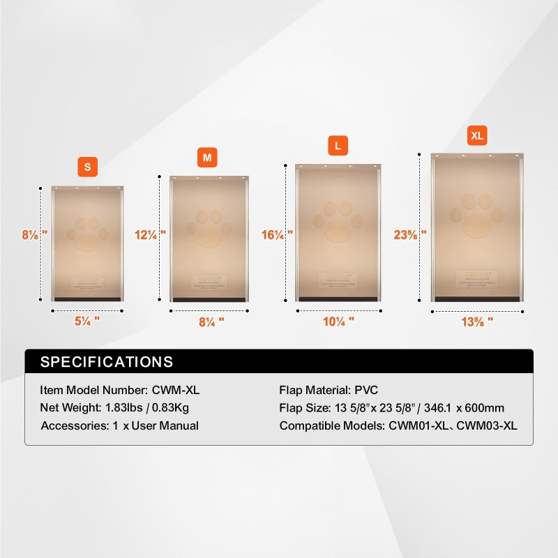 Lemmikkioven paksunnettu säänkestävä PVC-vaihtoläppä 346 x 600 mm magneettinauhalla huurrettu ruskea