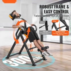 Selän venytysteline teräsrunko PU-nahkainen pehmuste 136 kg kantavuus 1,5–1,9 m