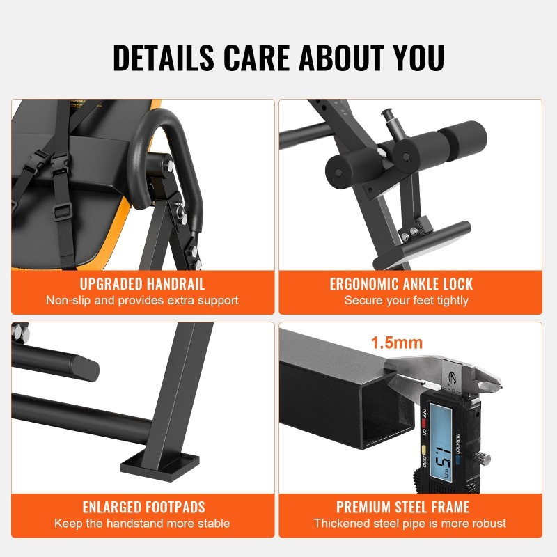 Selän venytysteline teräsrunko PU-nahkainen pehmuste 136 kg kantavuus 1,5–1,9 m