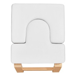 Joogapenkki päälläseisontaan koivurunko PU-nahkainen pehmuste 65 mm 136 kg valkoinen