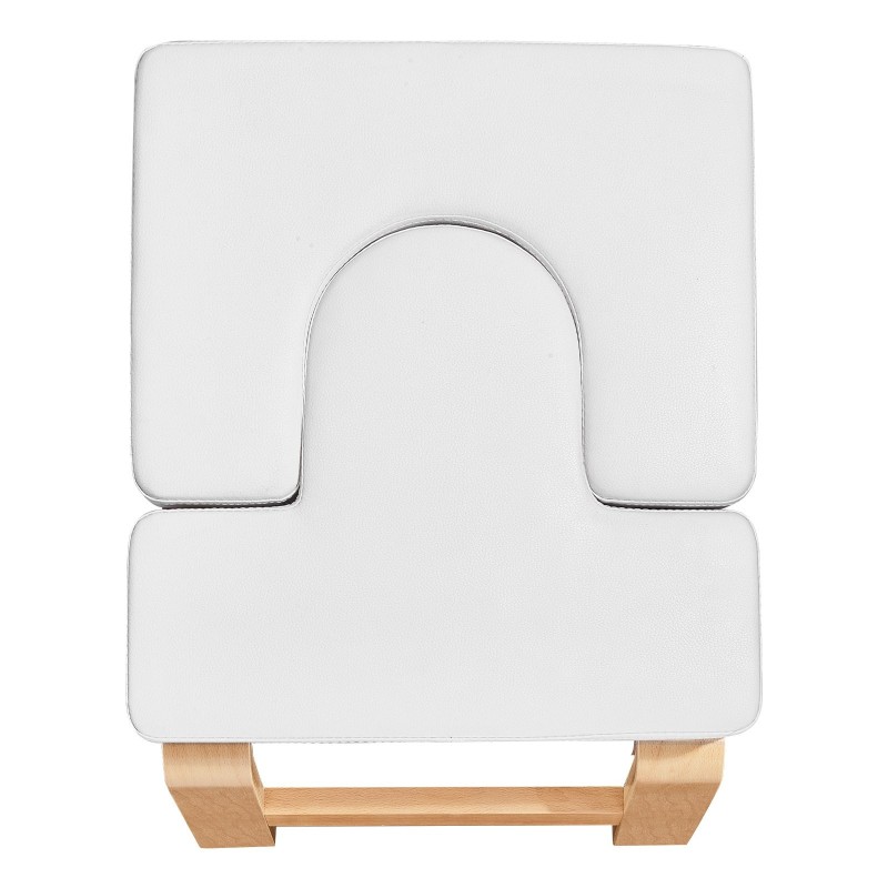 Joogapenkki päälläseisontaan koivurunko PU-nahkainen pehmuste 65 mm 136 kg valkoinen