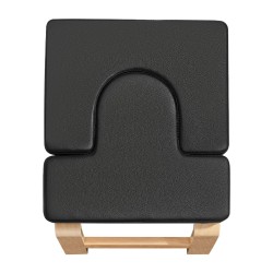 Joogapenkki päälläseisontaan koivurunko 65 mm PU-nahkapehmuste 136 kg kantavuus musta