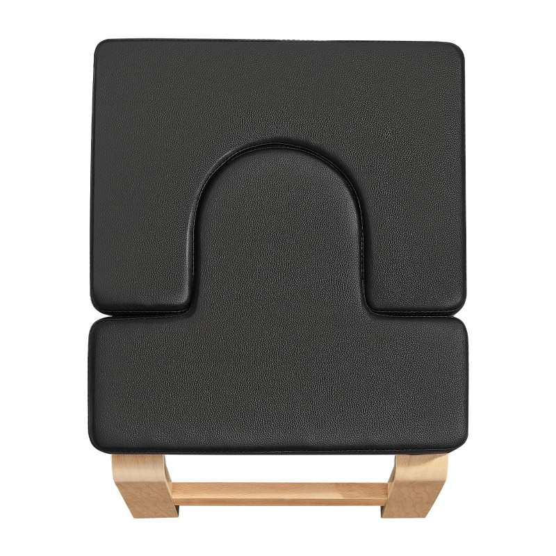 Joogapenkki päälläseisontaan koivurunko 65 mm PU-nahkapehmuste 136 kg kantavuus musta