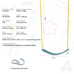 Keinuistuinpakkaus EVA 2 kpl 167 cm sinkityt rautaketjut vihreä