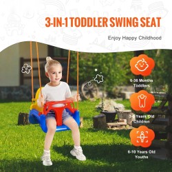 Lapsikeinu kolmikäyttöinen polyeteeni-istuin 91 kg kantavuus säädettävät köydet sisä- ja ulkokäyttöön