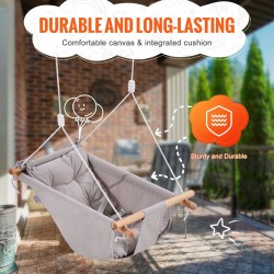 Kangasriippukeinu kolmella käyttötilalla viisipistevaljailla irrotettavalla tyynyllä 68 kg kantavuus