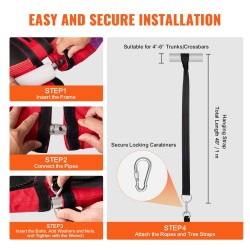 Pyöreä lautaskeinu ulkokäyttöön 900D-nailonkangas 40 tuumaa 340 kilogramman kantavuus