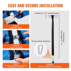 Pyöreä puukeinu 900D nylonkangas 1016 mm 340 kg kantavuus 2 puuhihnaa