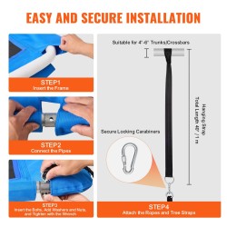 Puukeinu 60 tuumaa 900D Oxford-kangas sininen 317 kg kantavuus puunripustusremmit