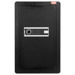 Turvakaappi seosteräksinen 99 l musta avain ja salasanalukolla LED valaistuksella kaksi hyllyä