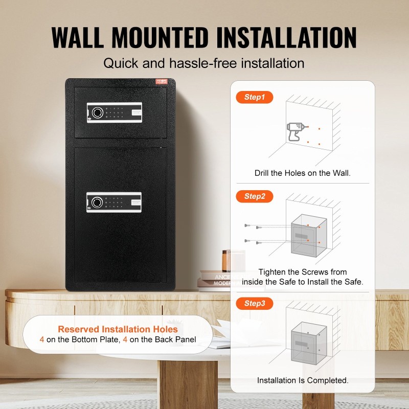 Turvakaappi seosteräksestä 5,5 kuutiojalkaa sähköisellä numerolukolla ja avainlukolla