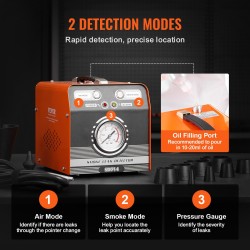 Savuvuototesteri sisäänrakennetulla ilmapumpulla kaksi toimintatilaa polttoainejärjestelmiin imujärjestelmiin