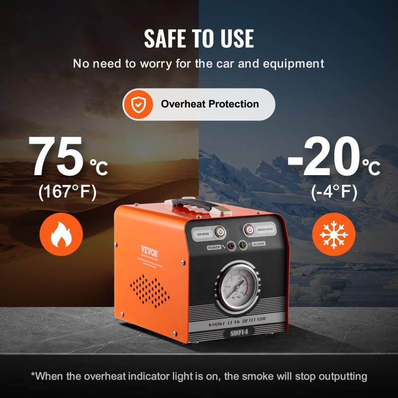 Savuvuototesteri sisäänrakennetulla ilmapumpulla kaksi toimintatilaa polttoainejärjestelmiin imujärjestelmiin