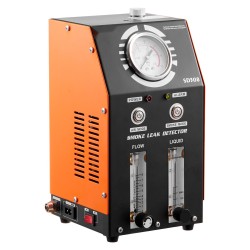 Savuvuodonetsintälaite ajoneuvoille polttoainejärjestelmälle sisäänrakennetulla ilmapumpulla kahdella testitilalla painemittari