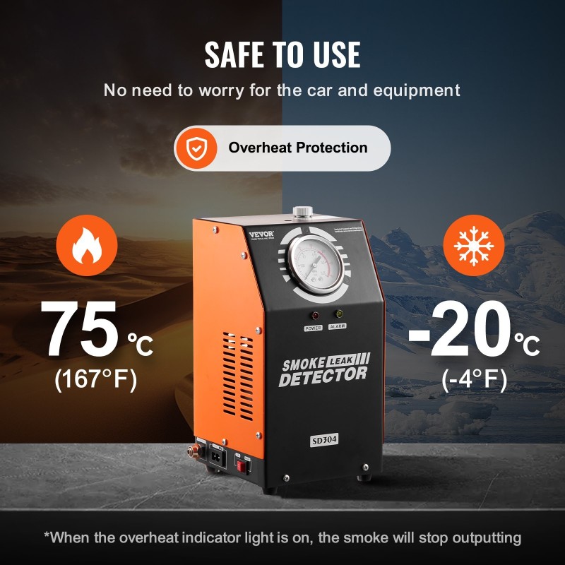 Savuvuototesteri ajoneuvoille 12-volttinen sisäänrakennetulla ilmapumpulla kaksitilainen ilmamoodi ja savumoodi