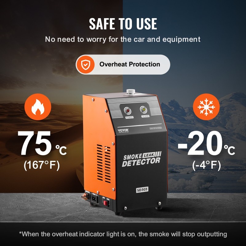 Savutesteri sisäänrakennetulla ilmapumpulla DC12V ilma ja savu autoille moottoripyörille mönkijöille veneille