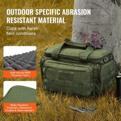 Ampumaratalaukku polyesteri neljälle pistoolille kuusi lipasta irrotettavilla jakajilla vihreä