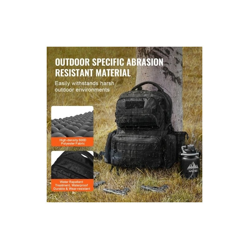 Taktinen ammuntareppu korkeatiheyksinen polyesteri kuusi pistoolia kymmenen lippaa lukittavat vetoketjut musta