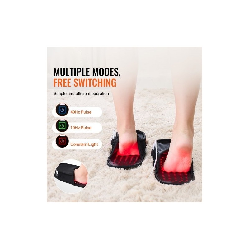 Punavaloterapiajalkakenkä neopreenikangas läpinäkyvä TPU 660nm 850nm 120 LED kaksipuolinen pulssitilat