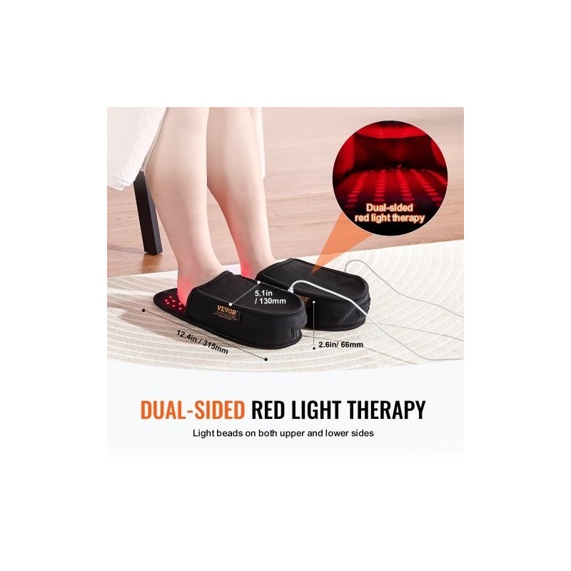 Punavaloterapiajalkakenkä neopreenikangas läpinäkyvä TPU 660nm 850nm 120 LED kaksipuolinen pulssitilat