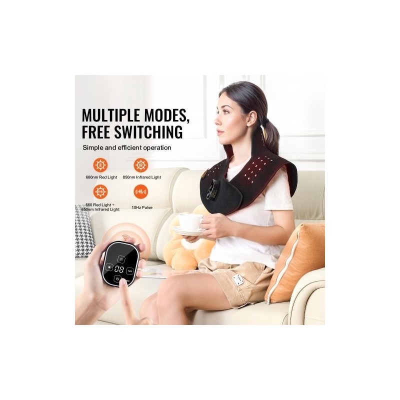 Punavalotyyny neopreenikankaasta niskalle hartioille yläselälle 660 nm 850 nm langaton