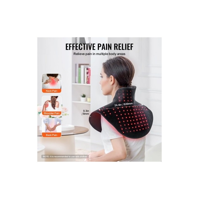 Punavalotyyny neopreenikankaasta niskalle hartioille yläselälle 660 nm 850 nm langaton