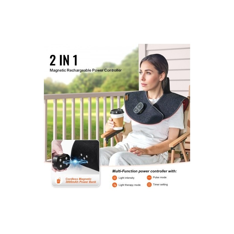 Punavalotyyny neopreenikankaasta niskalle hartioille yläselälle 660 nm 850 nm langaton