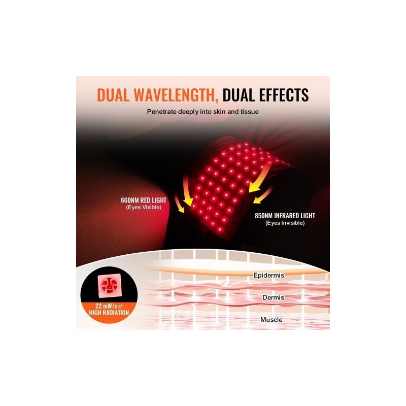 Punavalovyö neopreenikangasta 660 nm 850 nm 80 LED-valoa langaton 3000 mAh