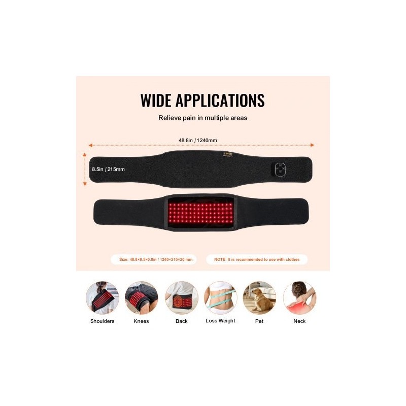 Punavalovyö neopreenikangasta 660 nm 850 nm 80 LED-valoa langaton 3000 mAh