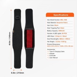 Punavalovyö neopreenikangasta 660 nm 850 nm 80 LED-valoa langaton 3000 mAh