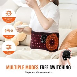 Punavalovyö neopreenikangas vyötärölle 660 nm ja 850 nm 105 lediä 3000 mAh