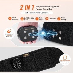 Punavalovyö neopreenikangas vyötärölle 660 nm ja 850 nm 105 lediä 3000 mAh