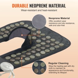 Infrapunalämpötyyny neopreenia kaulalle ja hartioille 54 jadekiveä 30 turmaliinikiveä hiilikuituinen