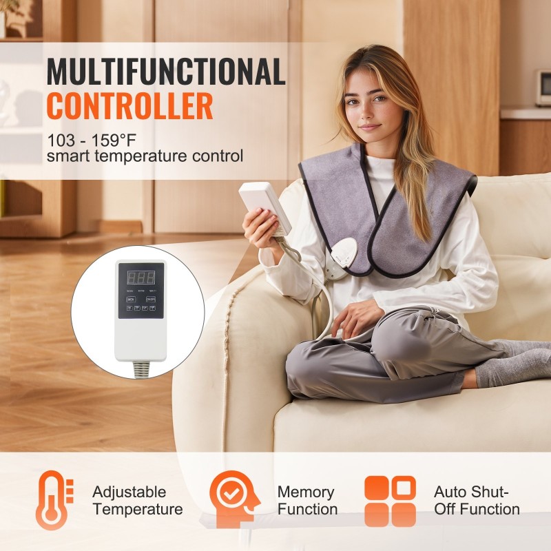 Infrapunalämpötyyny neopreenia kaulalle ja hartioille 54 jadekiveä 30 turmaliinikiveä hiilikuituinen