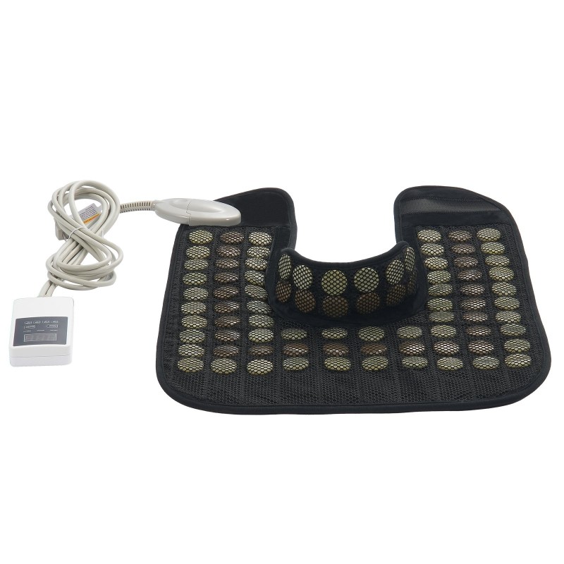 Infrapunalämpötyyny neopreenia kaulalle ja hartioille 54 jadekiveä 30 turmaliinikiveä hiilikuituinen