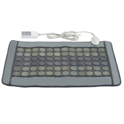 Kaukoinfrapunalämpötyyny keinonahkainen 48 jadekiveä 24 turmaliinikiveä keskikoko selälle