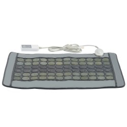 Kaukoinfrapunalämpötyyny keinonahkainen 48 jadekiveä 24 turmaliinikiveä keskikoko selälle