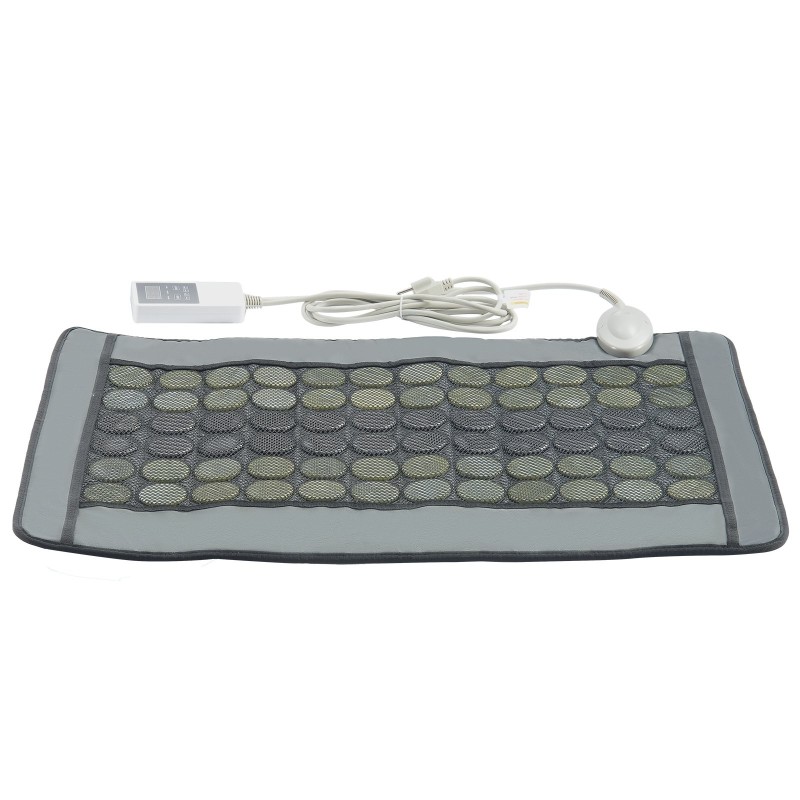 Kaukoinfrapunalämpötyyny keinonahkainen 48 jadekiveä 24 turmaliinikiveä keskikoko selälle